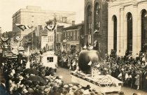 Apple Blossom Festival, 1925. Elks float with original Apple